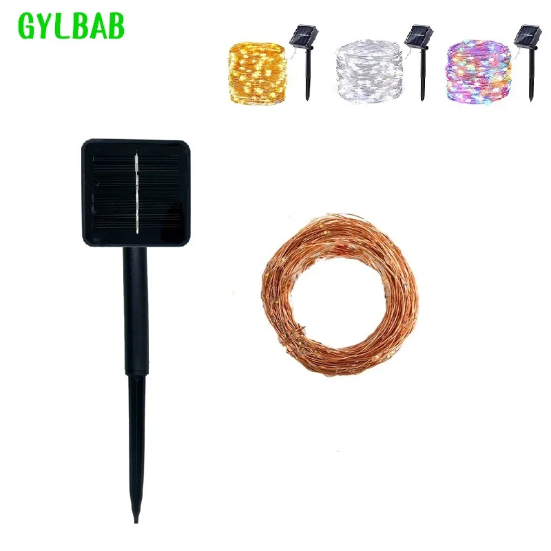 

Solar string light 10m 100 leds 20m 200leds copper wire thread line garden lawn lights