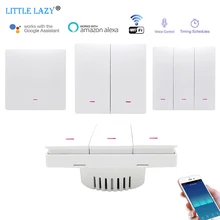1/2/3gang Smart WiFi Light Switch Push Button Tuya APP Remote Control Smart Home Automation Works With Alexa Google Assistant