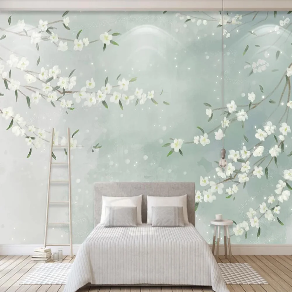 Custom 3D mural wallpaper small fresh watercolor flowers background wall decoration painting
