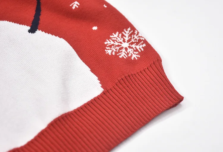 Милый детский свитер со снеговиком; плотная теплая Рождественская одежда; детские свитера; пуловер; хлопковая трикотажная одежда с длинными рукавами; топы для детей