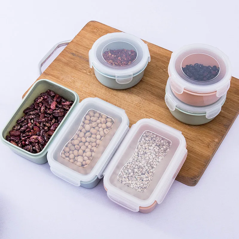 

Round Lunch Box Small Size Refrigerator Microwave Oven Food Storage Box Sealed Lock Container Plastic Office Kids Food Bento Box