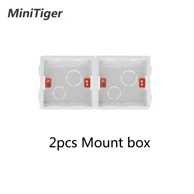 2pcs Mount Box Minitiger 2 комплекта Россия Испания настенная розетка стандарта ЕС+ двойной USB порт зарядки скрытый мягкий светодиодный индикатор стеклянная панель 172*86 мм - Тип: 2pcs Mount Box