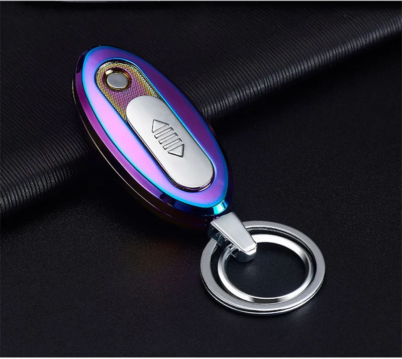 Color Креативная Электронная зажигалка брелок USB Зажигалка многоразовая USB зарядка прикуриватель гаджеты для мужчин не забудьте взять с собой - Цвет: Color