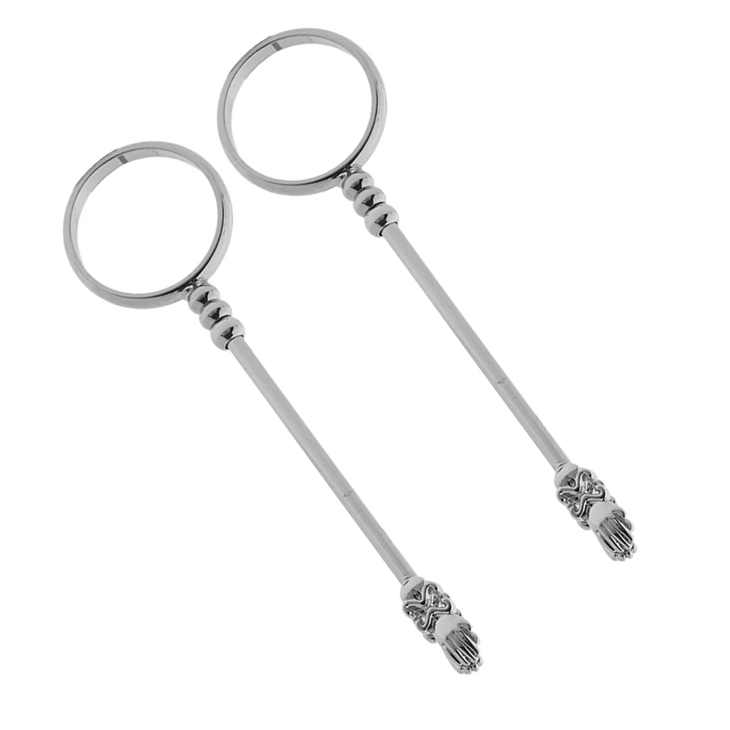 2pcs Retro Smoking Ring Holder Small Hand Shelf Cigarette Holder Stand for Smoker Lady Gifts, Silver 17m