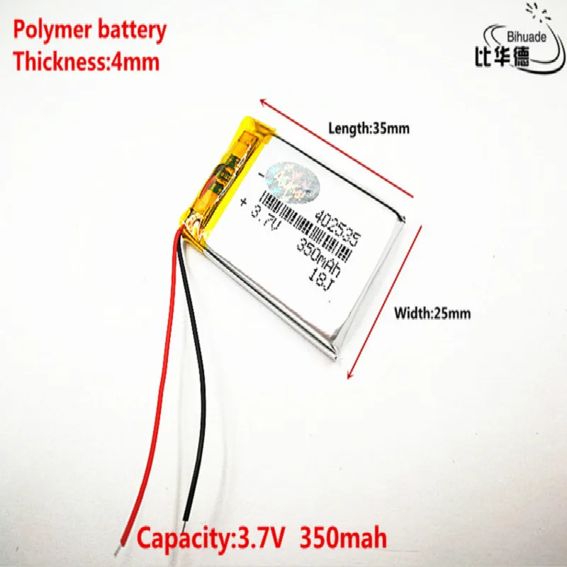 Хорошее качество 3 7 V 350 mAH 402535 полимер литий ионный/литий ионный аккумулятор для