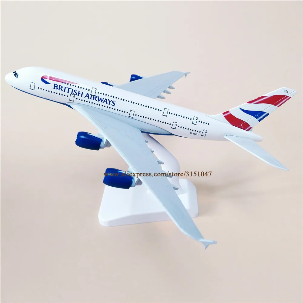 20 см AIR British Airways Airbus 380 A380 Airlines модель самолета из сплава металла литье под