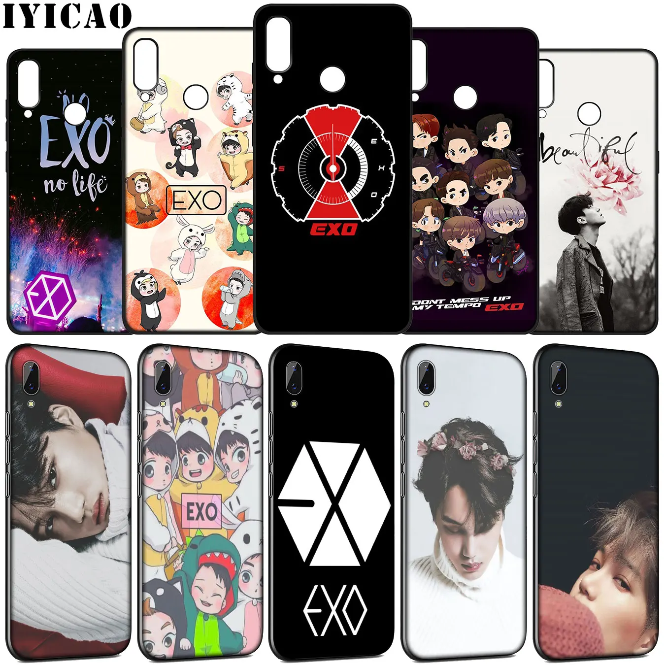 Мягкий чехол EXO BaekHyun XIUMIN для Huawei Y9 Y7 Y6 Prime 2019 2018 Honor view 20 8C 8X 8 9 9X 10 Lite 7C 7X 7A Pro |