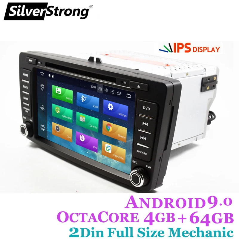 SilverStrong IPS автомобильный 2din Octavia2 Android10 9.0 DVD для Skoda Octavia 2 A5 DSP с 4G + 64G CANBUS DAB