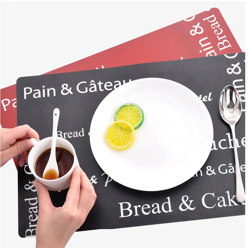 

2PCS Table Placemats PvNon-slip Placemat Waterproof oil-proof Heat-resistant Placemats Kitchen Tea Party Decoration