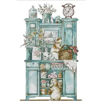 

Rabbit locker patterns Counted Cross Stitch 11CT 14CT 18CT DIY Chinese Cross Stitch Kits Embroidery Needlework Sets home decor
