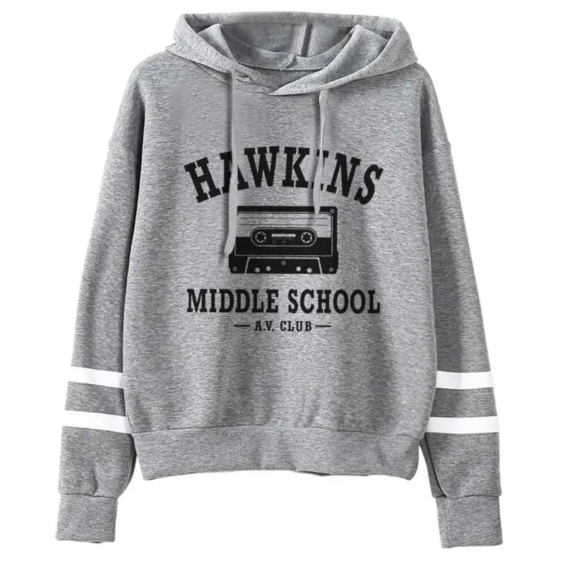 Толстовка с капюшоном и надписью Stranger Show Things Hawkins Middle School AV Club