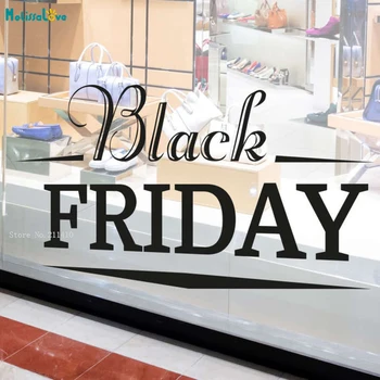

Stylish Black Friday Art Window Sticker New Design Shopping Day Sales Logo Decor Discount Word Sign Self-adhesive YT3582