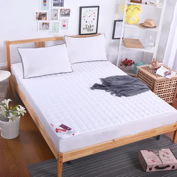 

Solid Quilted Terry Mattress Pad Cover Polyester Twin Queen King Size Anti-mite Bed Sheet Breathable Topper Protection Pad Cover