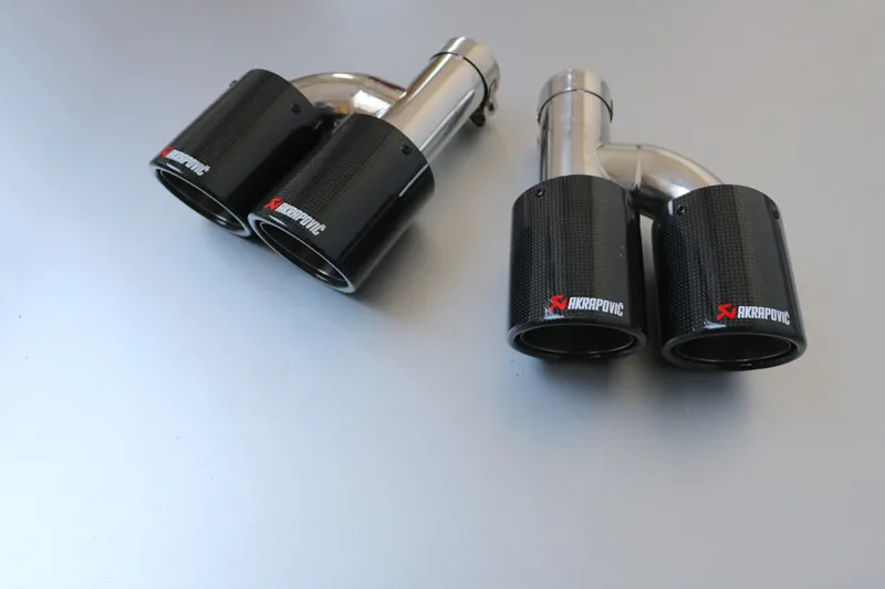 Left+Right) Dual Exhaust Tip for AKRAPOVIC AK carbon fiber tail tip universal quad exhaust pipe tail tip
