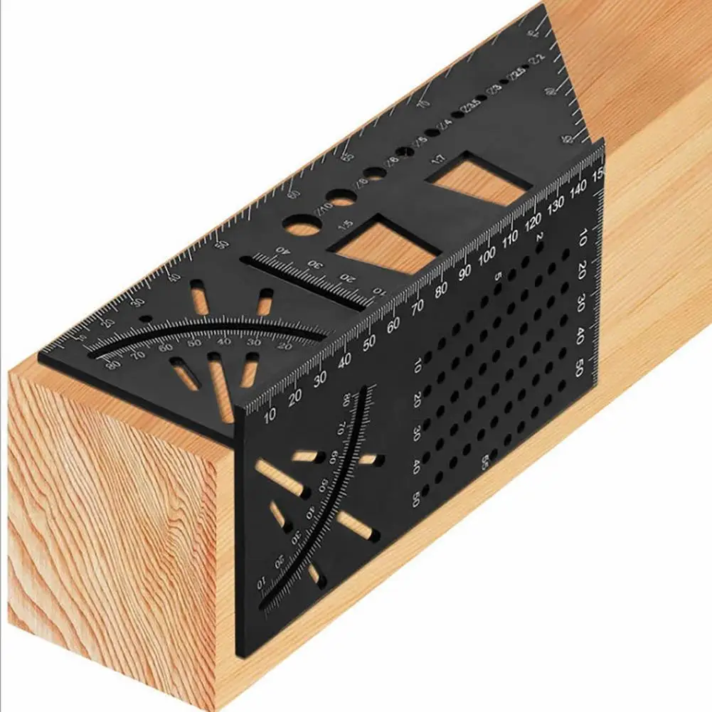 

Carpenter's Line Square Measuring Ruler 45 Degree Line Ruler Woodworking Scribe Mark Line Gauge T-Type Ruler