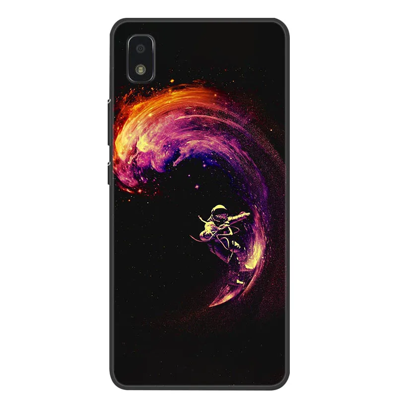 Black Soft Silicon TPU Phone Cover with Cat Design - Compatible with Sharp Aquos Wish Phones