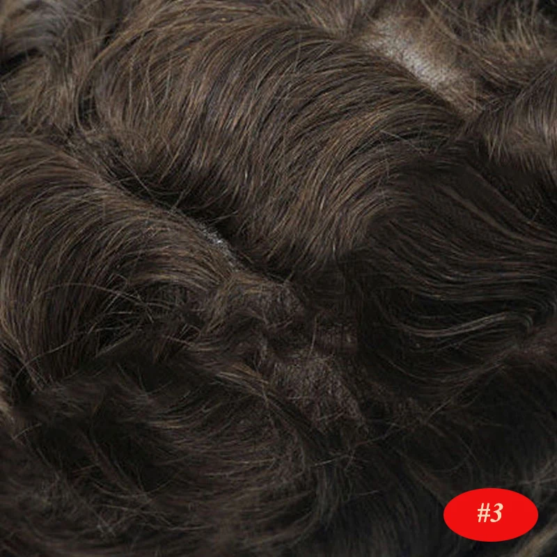 Мужские парик ситемы замены парик, заколки, заколки для волос, трессы, заколки, подойдет как для повседневной носки, так кружево со из тонкой искусственная(-ый) искусственной 8x10 естественные индийские натуральные человеческие волосы „ Remy ручной работы - Парик Цвет: 3