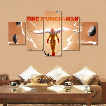 

Saitama One Punch Man Canvas Printed Poster Home Decor 5 Pieces Painting Wall Artwork Pictures Living Room Modular