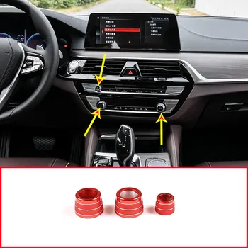 

3Pcs For BMW 5 Series G30 G38 2018-2020 Alloy Audio Air Conditioner Knob Decorative Ring For BMW X3 X4 G01 G02 2019-2020 6gt GT6