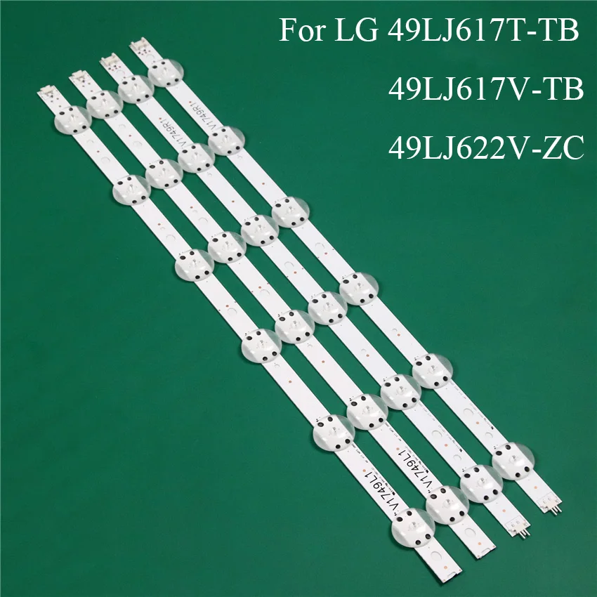 

LED TV Illumination Part Replacement For LG 49LJ617T-TB 49LJ617V-TB 49LJ622V-ZC LED Bar Backlight Strip Line Ruler V1749L1 2862A