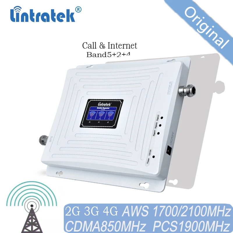 Усилитель повторитель Lintratek 850 МГц 1900 ретранслятор сигнала 2G 3G 4G B2 B4 B5 усилитель