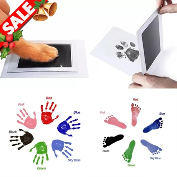 

Baby Footprints Ink Pads Cats Paw Pets Care Non-toxic Dogs Paw Print Pad Handprint Pads for Shower Inkless Mess Baby Toys Gifts