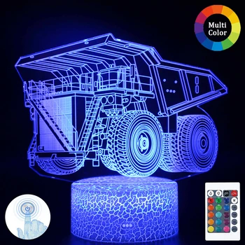 

LED Night Light Engineering Car Picture Bedroom Decoration Colorful Change Night Lights Desk 3d Light Dropship Memorial Gift G24