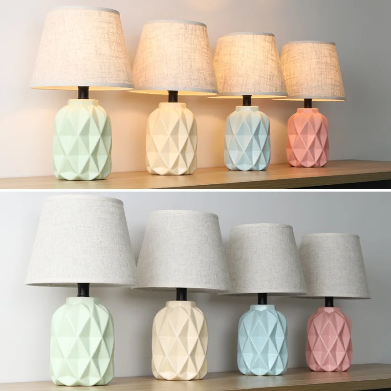 Скандинавский керамический базовый полотняный Абажур Настольная лампа для гостиной прикроватный ночник детский гостиничные светильники