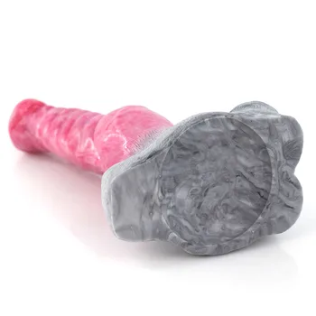 FAAK Large Animal Hawk Werwolf dildo Gory Raw Meat Color Silicone Dog Penis Knot Stimulate Sucker Sex Toys Female Masturbator 3