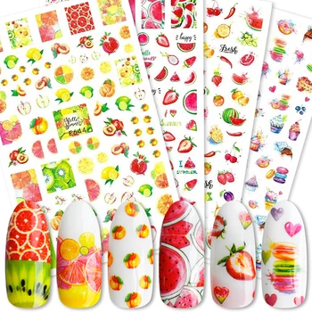 

1 Pc 3D Nail Stickers Fruit Series Transfer Lovely Nail Decals DIY Nail Art Decoration Design