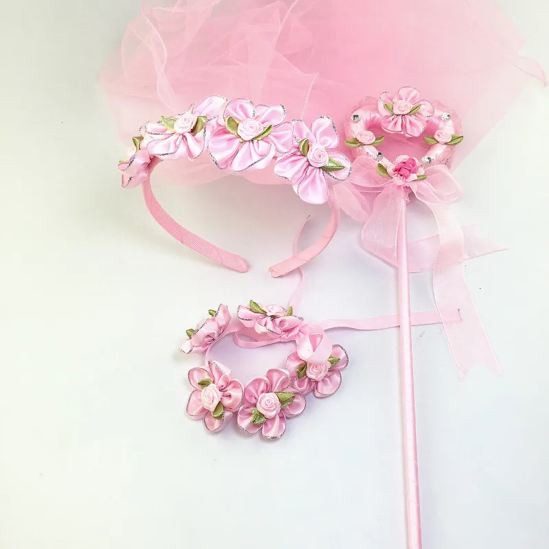 

Flower Girl Veils Garland Fairy Stick Wand Bracelet Communion Fairy's Accessory Birthday Party Wedding