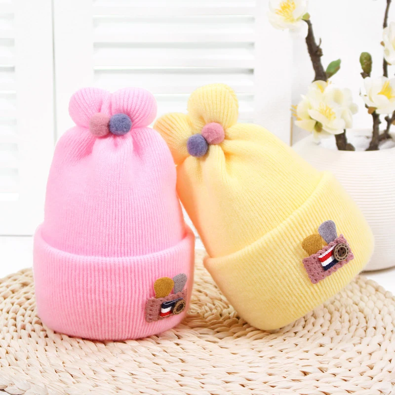 

Rabbit Ear Baby Hats Woolen Newborn Turban Beanie Warm Caps Soft Hat For Childern Girls Boys Elastic Bonnet Autumn Winter 2019