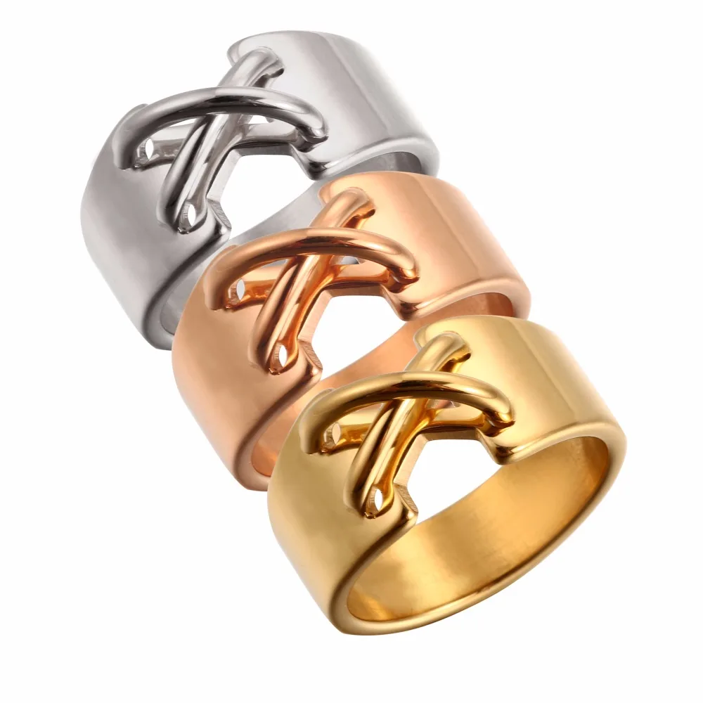 Мужские и женские кольца из нержавеющей стали розовое золото украшение