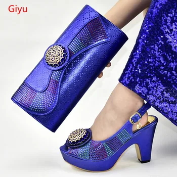 

doershow fashion Italian Ladies Shoe and Bag Set Decorated with Rhinestone Afircan Women Shoe and Bag To Match for Party!SAB1-17