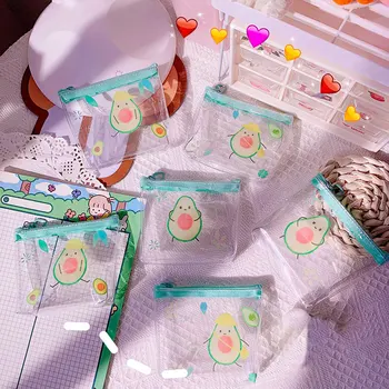 

2020 New Womens Transparent Coin Purse ID Card Holder PVC Short Wallet Girls Fresh Print Cards Case Purse Zipper Coin wallets