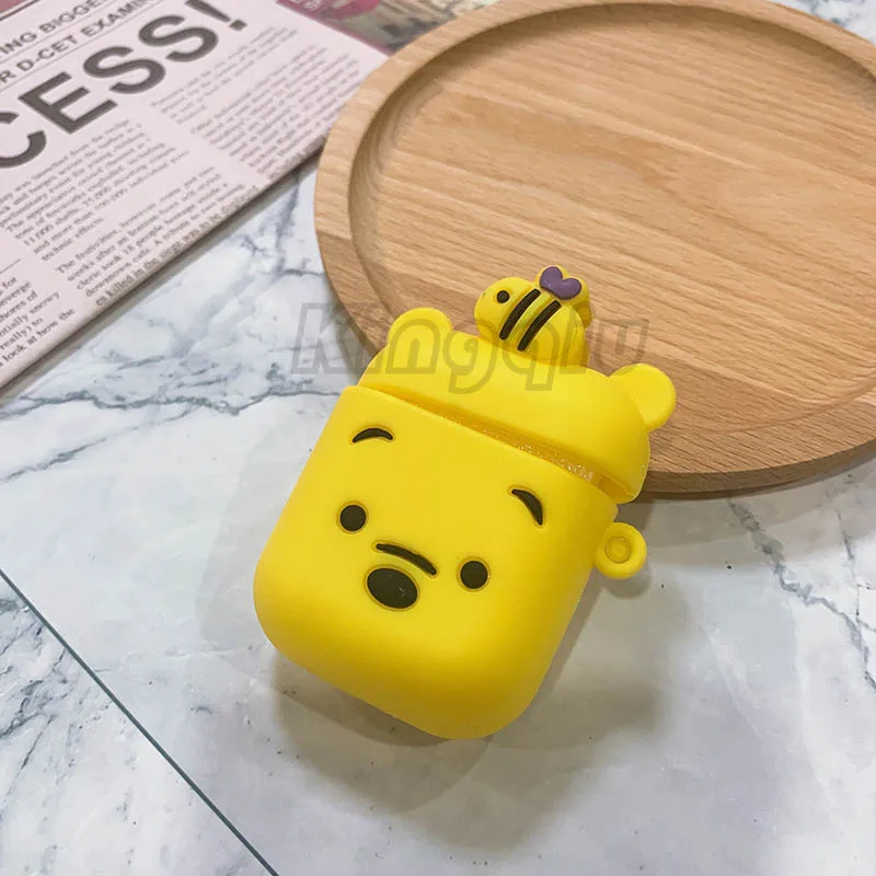 Ybear Забавный мультяшный чехол для Apple Airpods 3D защитный чехол милый Bluetooth чехол для наушников Модный мягкий силиконовый чехол s Чехол для гарнитуры - Цвет: Ybear