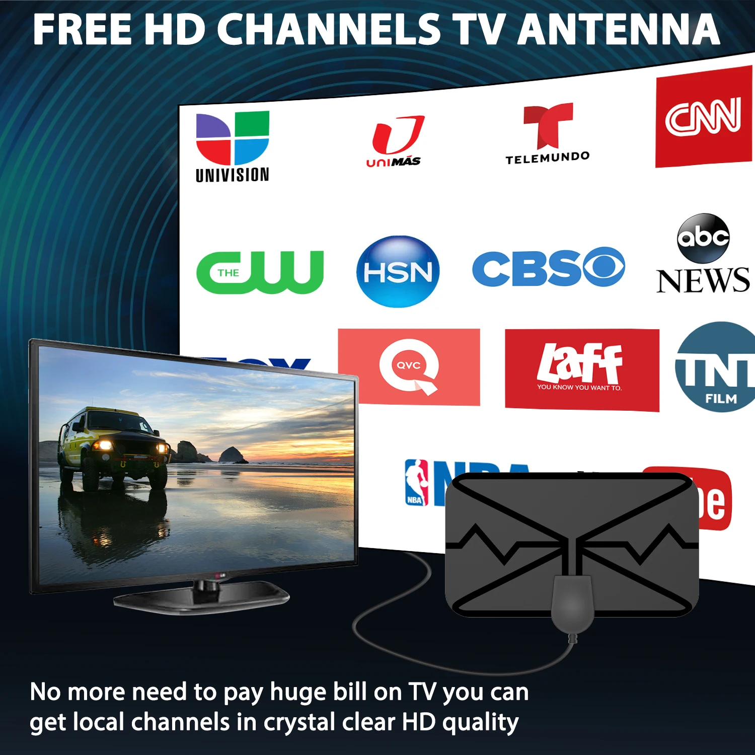 Antena TV  One For All SV9435, Interior, Ultra HD, TDT, Control de  ganancia automático