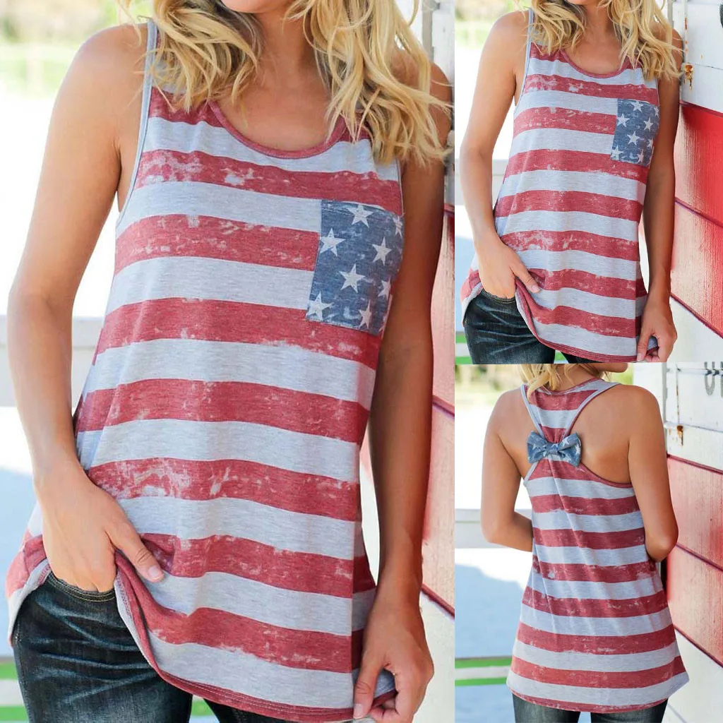 Tanks Women Blouse Summer Srtipe Print O-Neck Sleeveless Sexy Ladies Vest Beach Club Party Shirt Clothes 2020 | Женская одежда