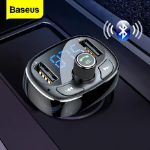 Baseus-Kit transmetteur FM et Aux Bluetooth 4.2, chargeur USB de voiture, mains libres, lecteur Audio MP3, pour téléphone portable, 3,4 a rapide