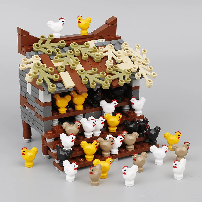 10 шт. Детский конструктор MOC цыплята|Блочные конструкторы| |