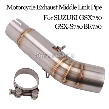 Slip On For SUZUKI GSX750 GSX S GSX-S 750 BK750 Motorcycle Exhaust Modified Middle Link Pipe Escape Moto Connection Tube Muffler