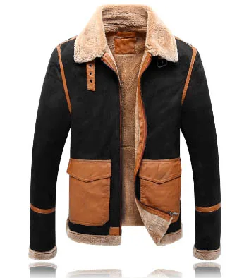 LONMMY 5XL куртка с меховым воротником мужские пальто тонкий бархат толстые лайнер ветровки модная верхняя одежда мужские куртки и пальто Зимние - Цвет: Z131 Black