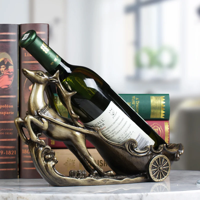 D No Red Wine Современный простой креативный винный шкаф Lucky Elk Художественная Скульптура фигурка животного оленя изделия из смолы настольные украшения для дома R3628 - Цвет: D No Red Wine