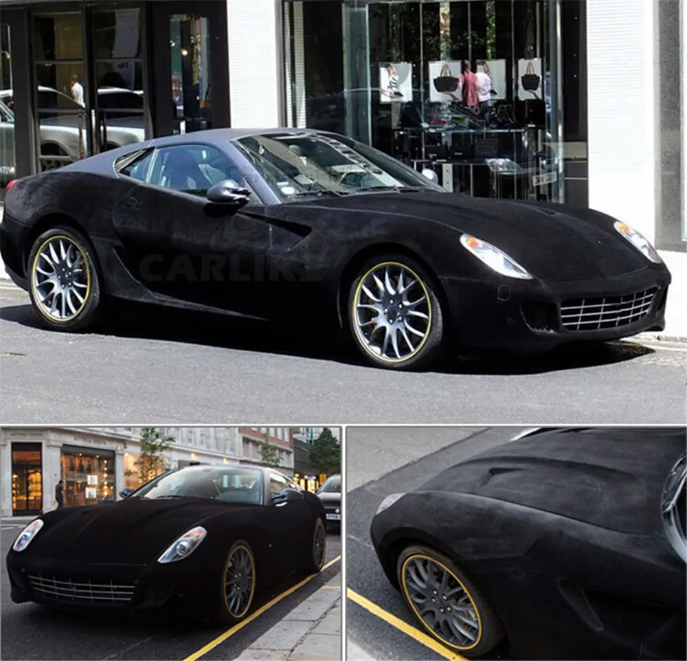 

Original SUNICE Velvet Fabric Material Black Car Wrap Vinyl diy Decorative PVC Vinyl Wrap for Auto Motorcycle Sticker 1.35x3m