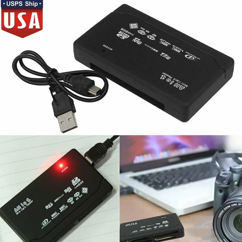 Многофункциональный считыватель карт памяти Писатель 26в1 USB 2,0 кардридер 6 слотов все в одном Кардридеры с USB кабелем для Mini SD