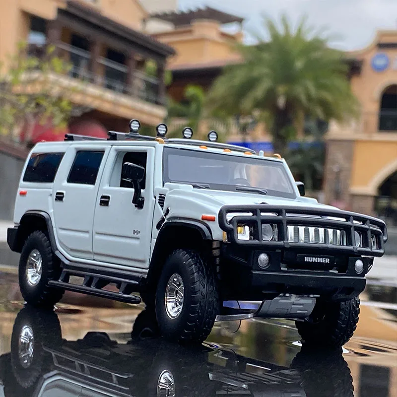 1:32 HUMMER H2 Alloy Car Model Diecasts & Toy Metal Off-road Vehicles Car Model Simulation Sound Light Collection Kids Toys Gift 4