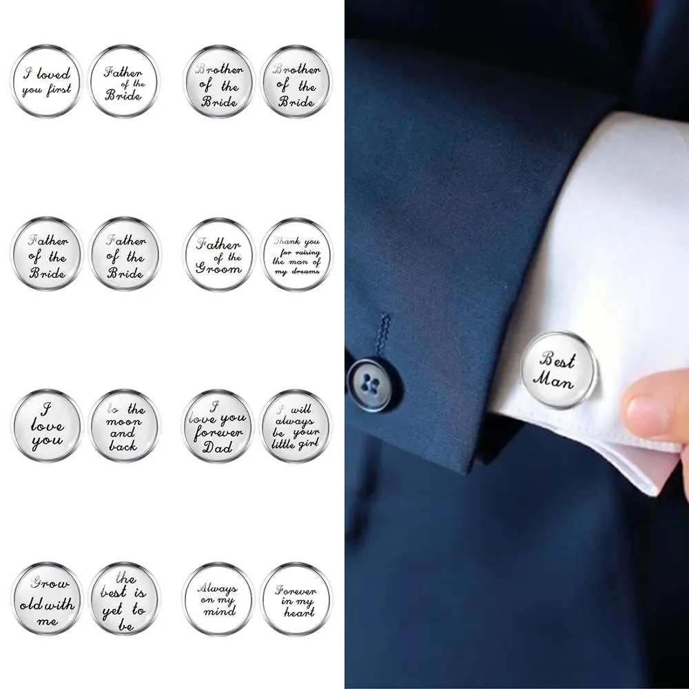 1 пара мужские модные запонки на заказ свадьбу дату круглый зажим рубашка