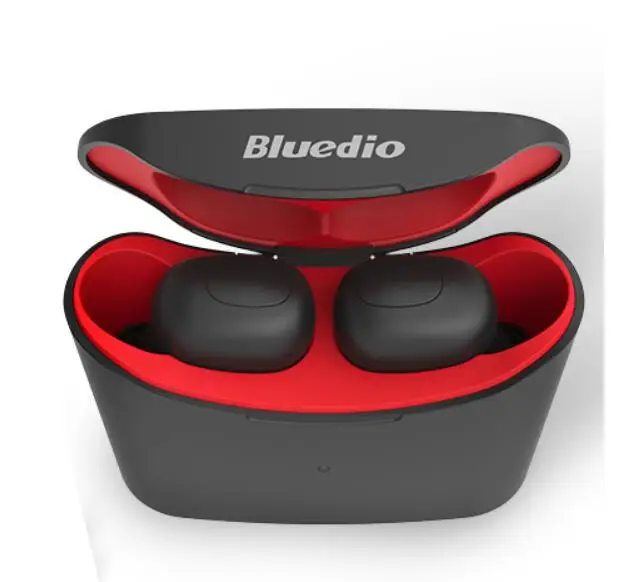 Оригинальные Bluetooth наушники Bluedio T-elf TWS высокого качества, портативная оригинальная беспроводная гарнитура с микрофоном для быстрого подключения - Цвет: Красный