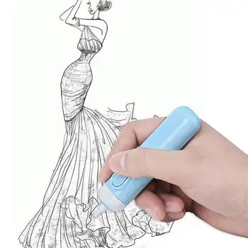 

Electric Eraser Battery Operated Eraser with 20 Colorful Eraser Refills for Pencil and Charcoal (Blue)