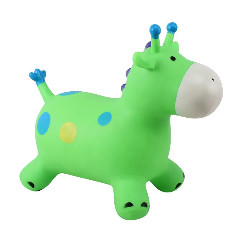 Животные гарцующая лошадь для верховой езды infantil детские палочки лошади надувные домашние игрушки - Цвет: Зеленый